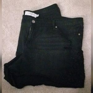 Torrid Distressed Black Jean Shorts